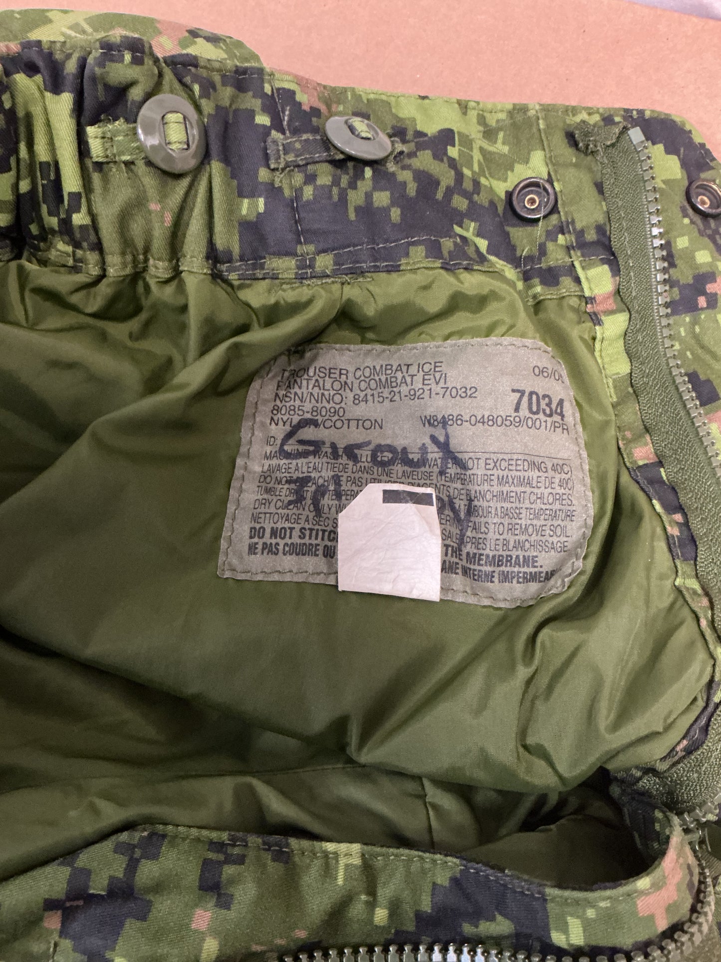Canadian Forces CADPAT Insulated  Combat Pants