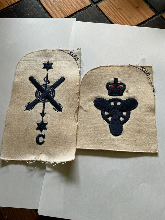 British Royal Navy Anti. Submarine Badge & Royal Navy Stoker Badge