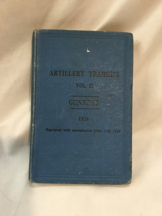 Named 1934 British Artillery Training 'Gunnery' Manual