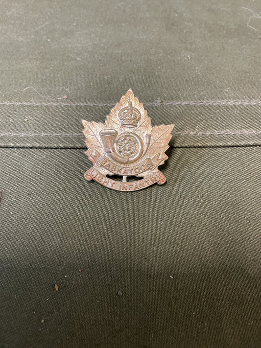 WW2 Canadian SLI Saskatoon light Infantry Hat Badge