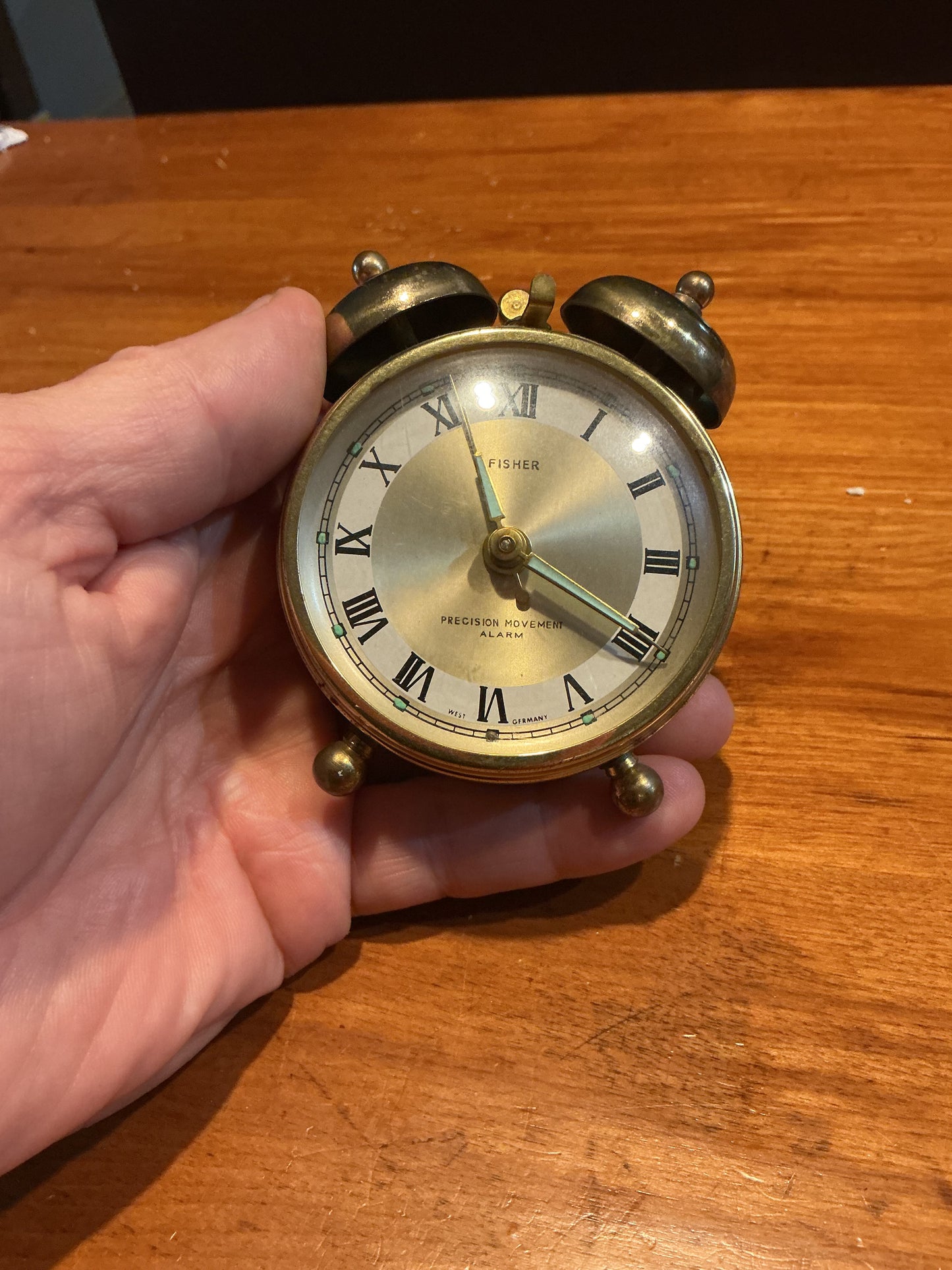 Small Fisher Alarm Clock  made in West Germany