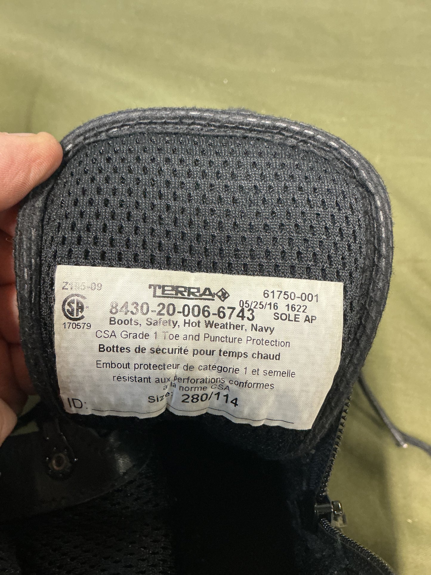 Canadian Navy Hot Weather Safety Boots Size 11