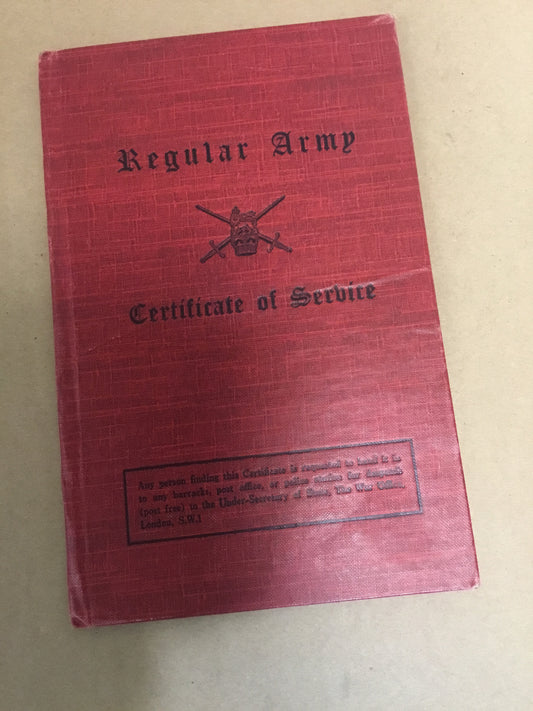 Regular Army Cert Of Service , British Post War , Royal Armoured Corps