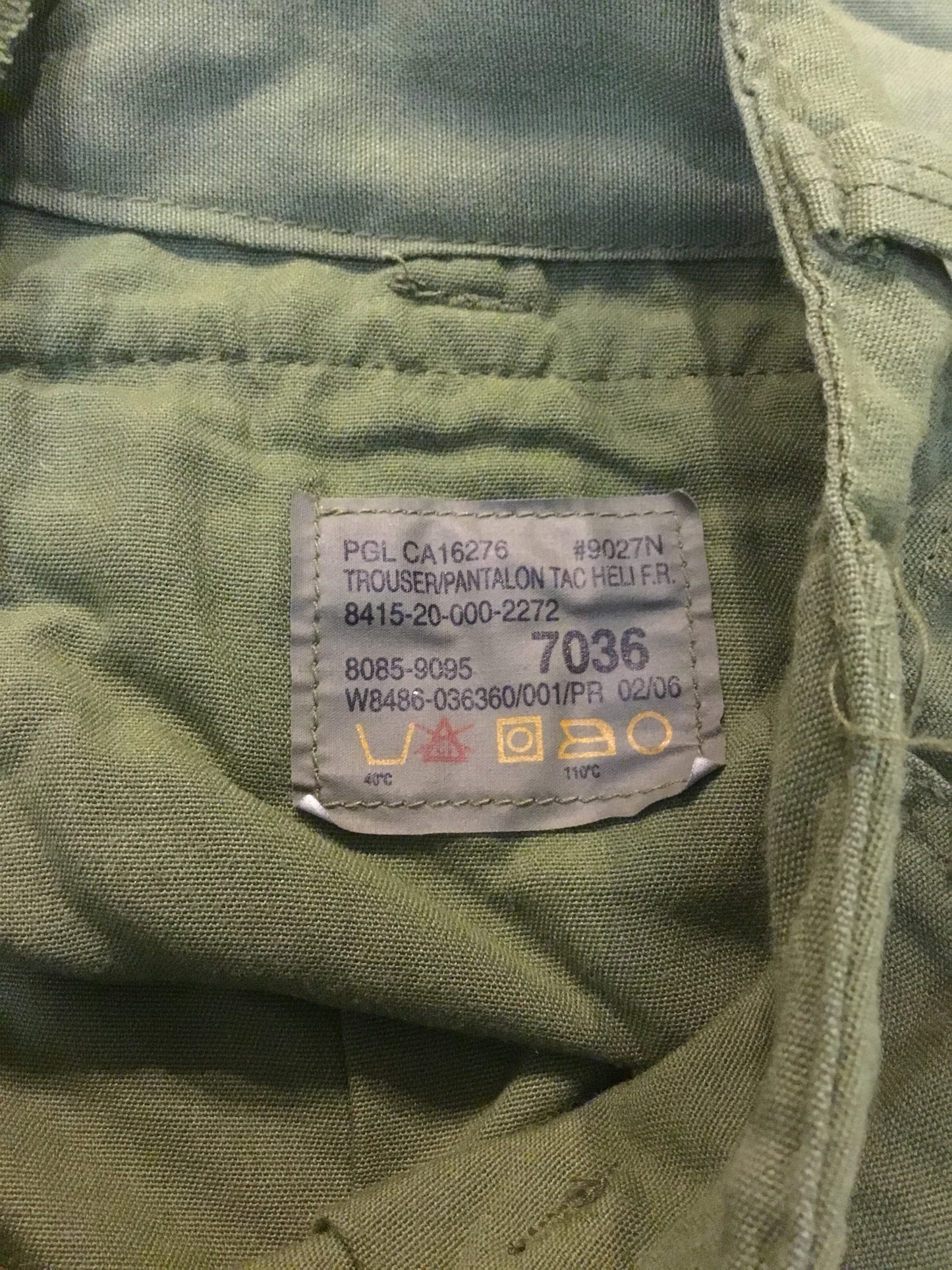 Canadian forces Helicopter Crew Pants, Military Size is 70/36