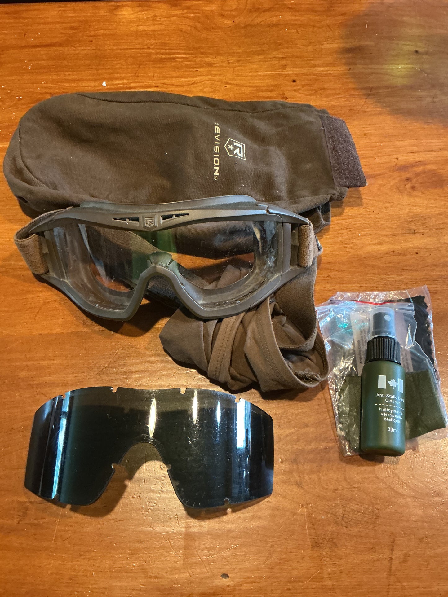 CANADIAN Military ARMY Revision BALLISTIC GOGGLES WITH dark and clear lens