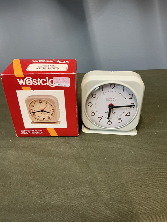 Vintage Westclox NOS in BOX Silver  Bell Alarm Clock