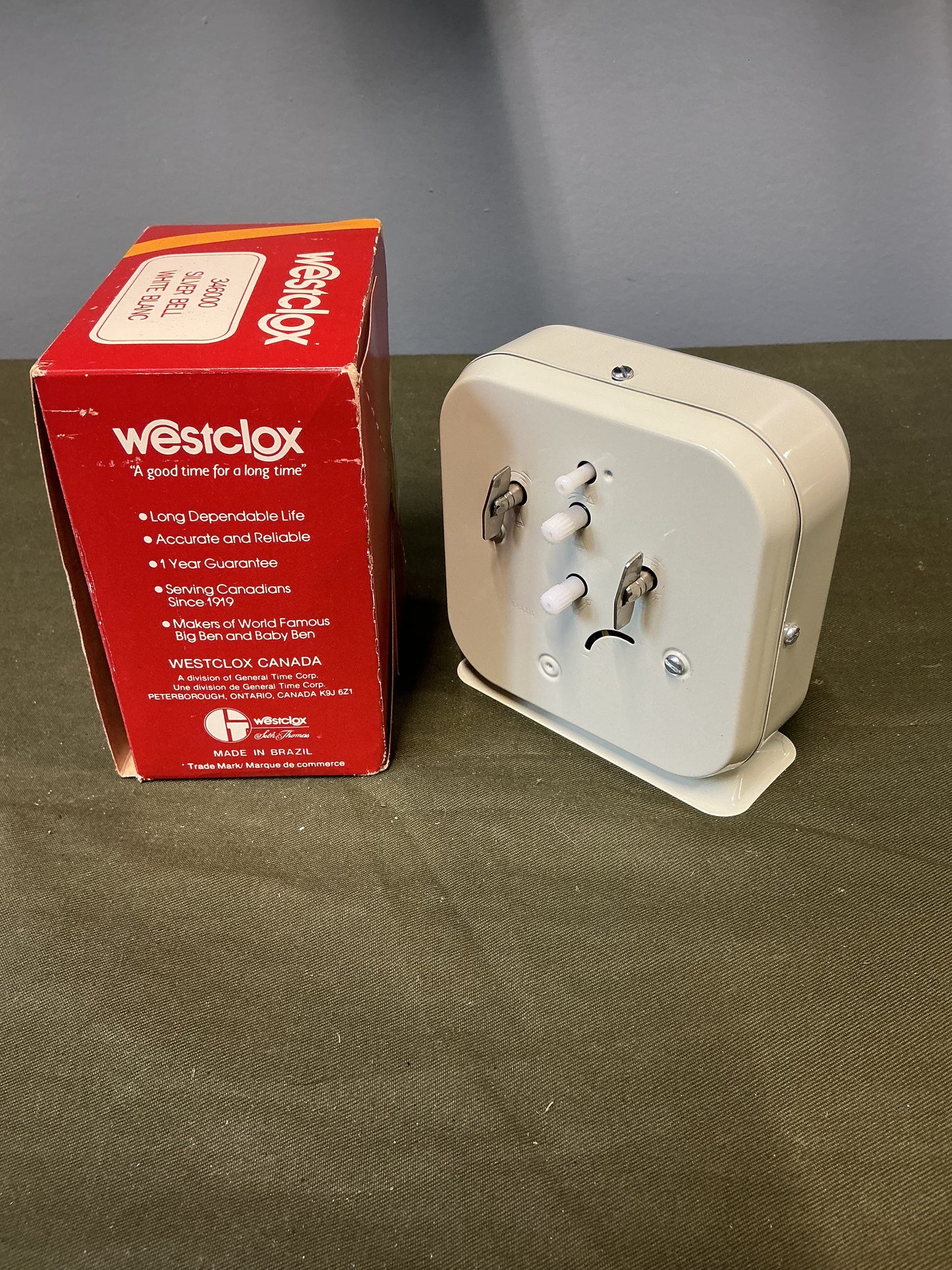 Vintage Westclox NOS in BOX Silver  Bell Alarm Clock