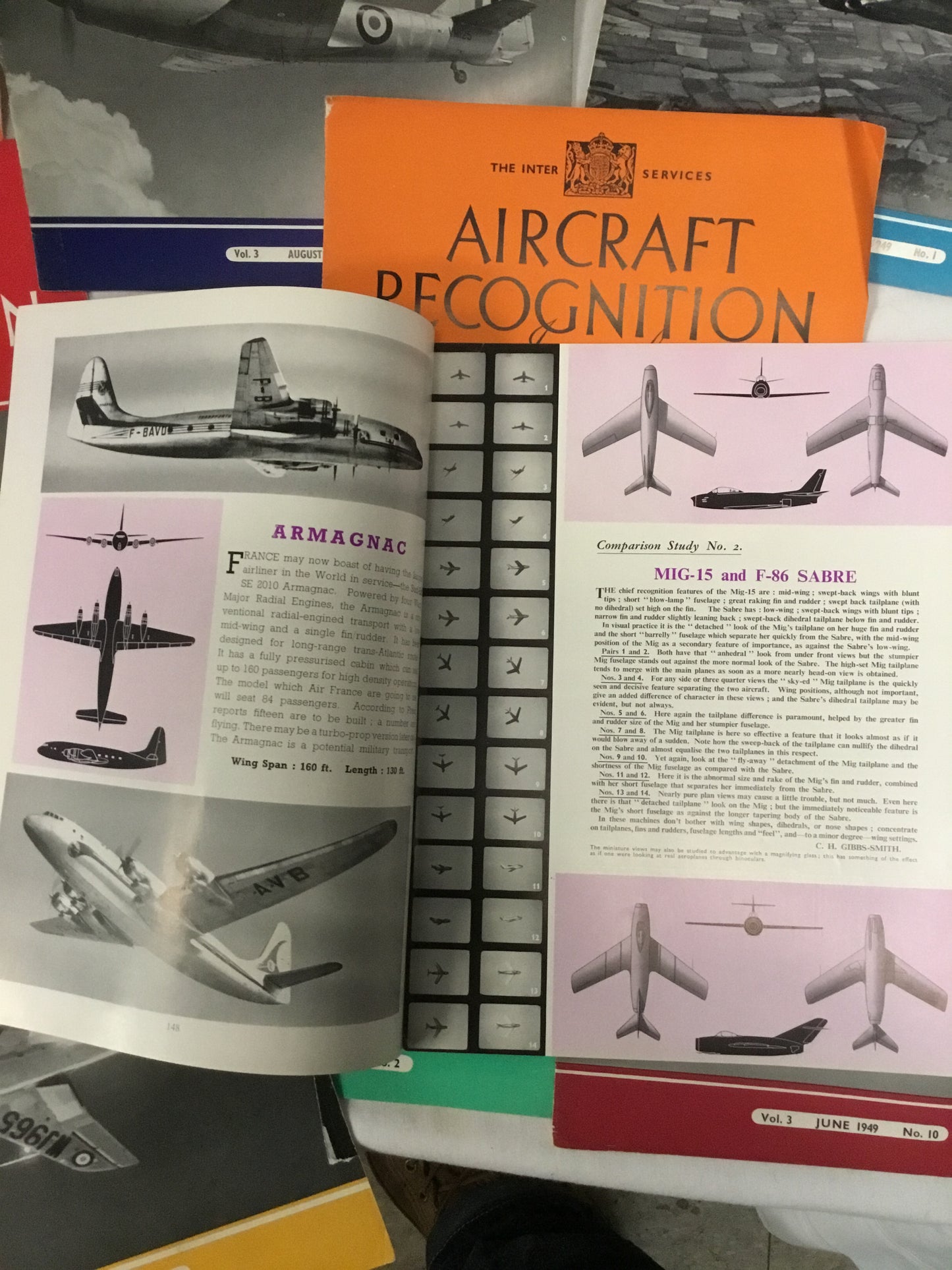 Lot of 10 British Aircraft Recognition Journal late 1940’s to 50s