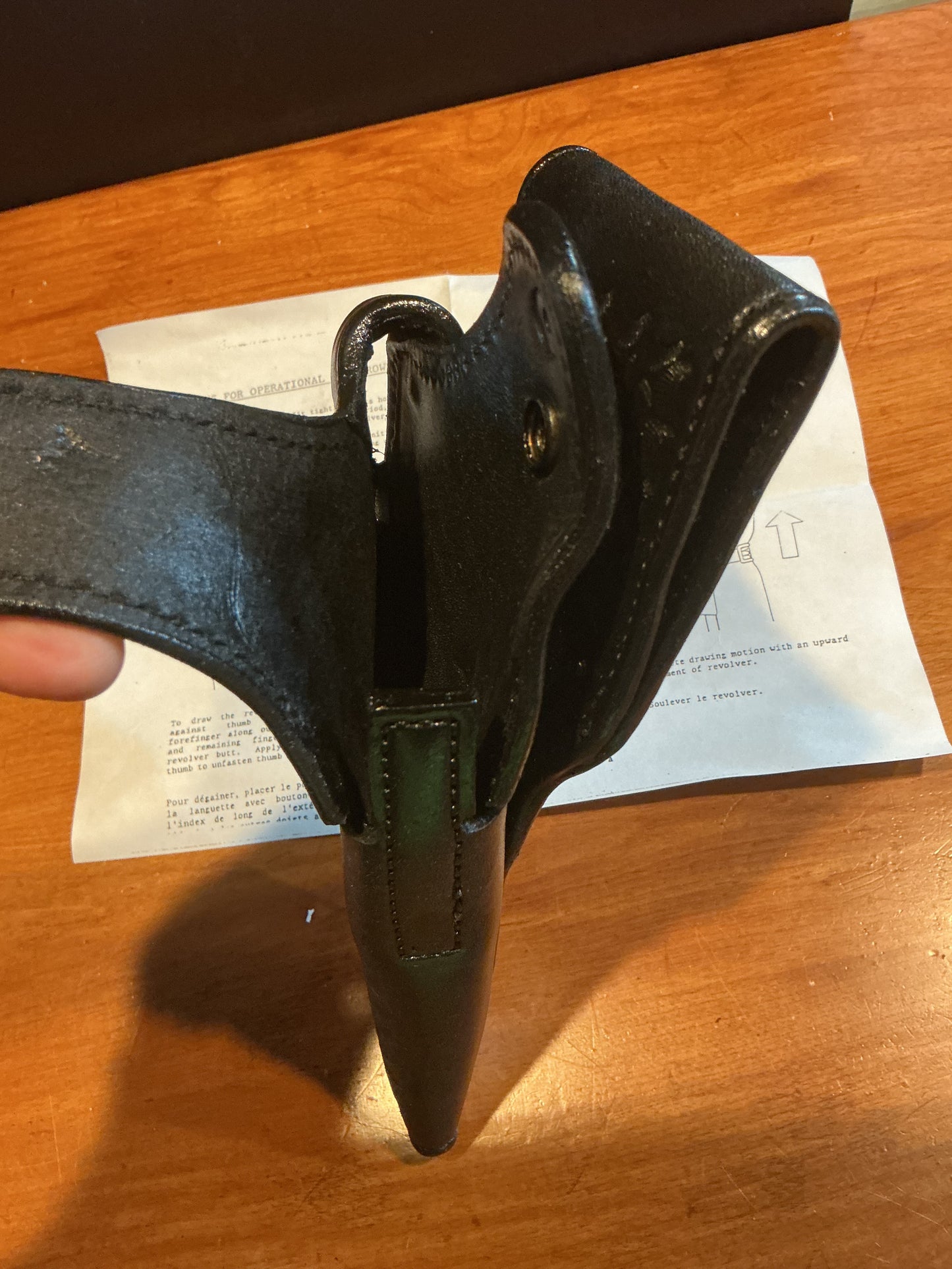 New NOS Basket Weave Leather Sam Brown Revolver Holster