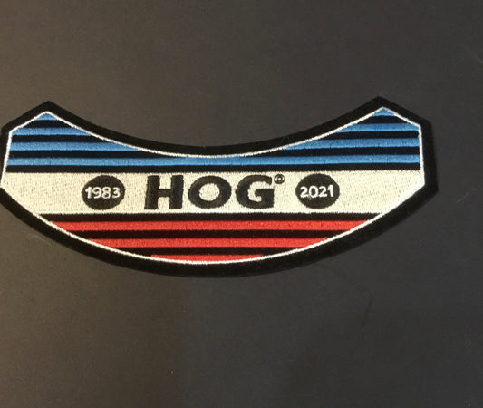 HARLEY-DAVIDSON 2021 HOG PATCH 1983-2021 Red White Blue Unused.