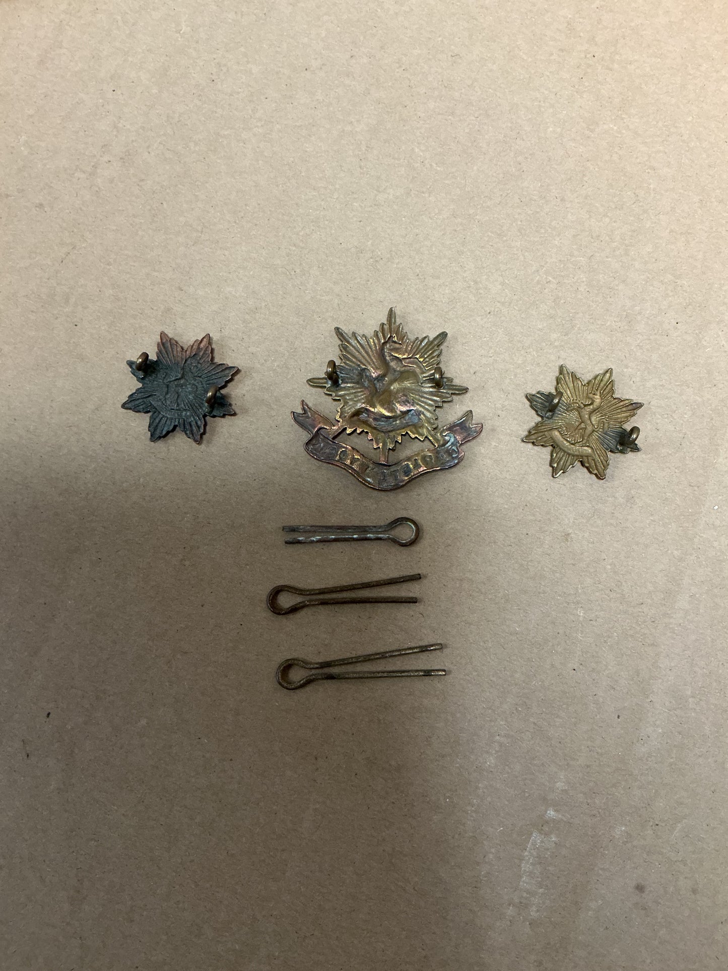 Carleton York Regiment Hat Badge and Collar Badges