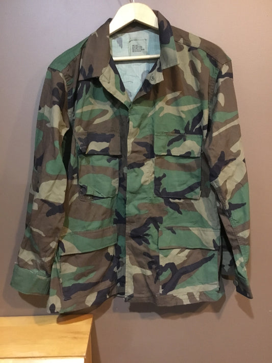 Woodland Camouflage BDU SHIRT/Jacket Large Short