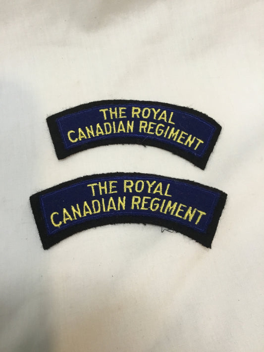 Pair of The Royal Canadian  Regiment Shoulder Flashes/patches