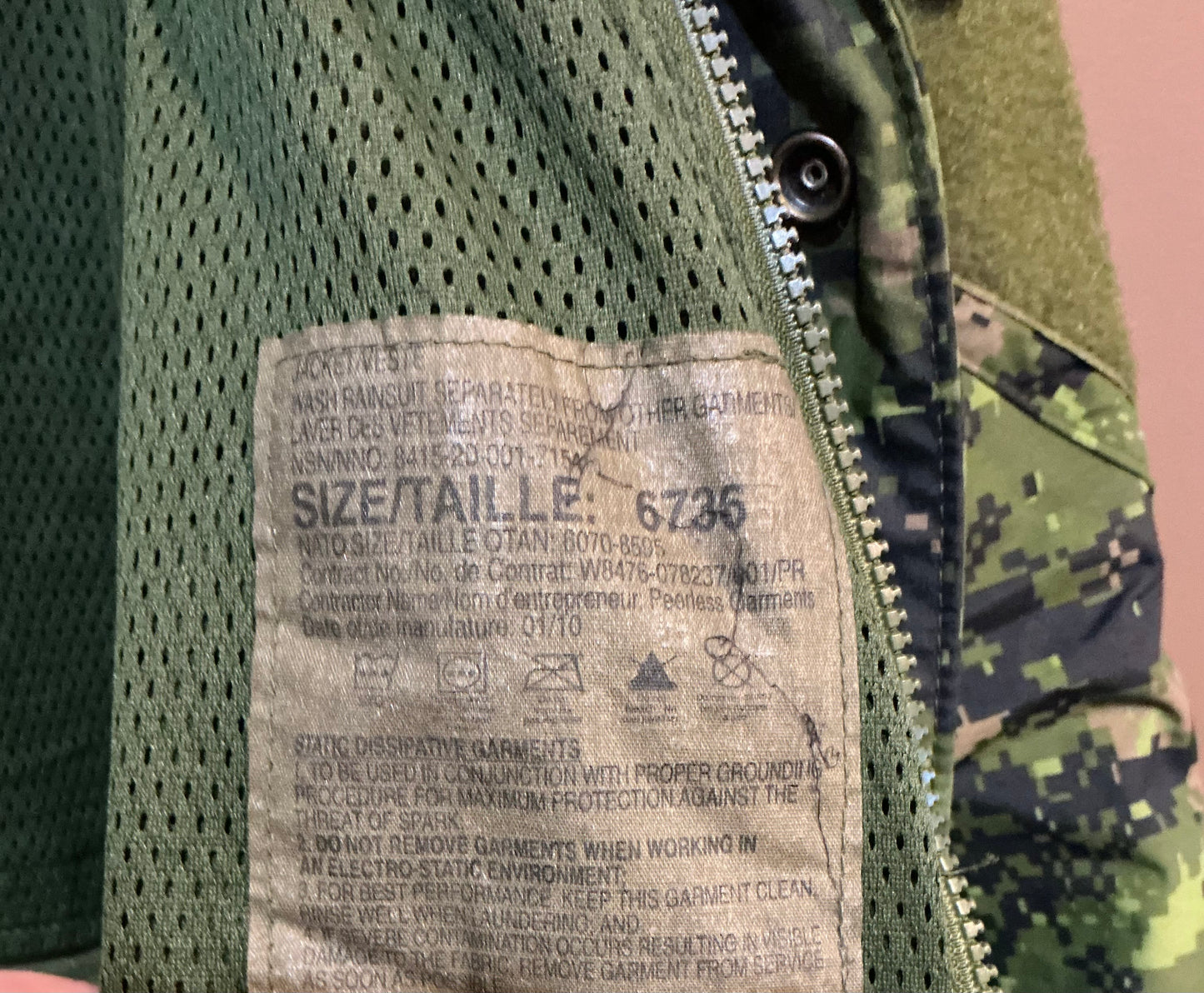 Canadian Forces CADPAT Wet Weather Jacket Size Small