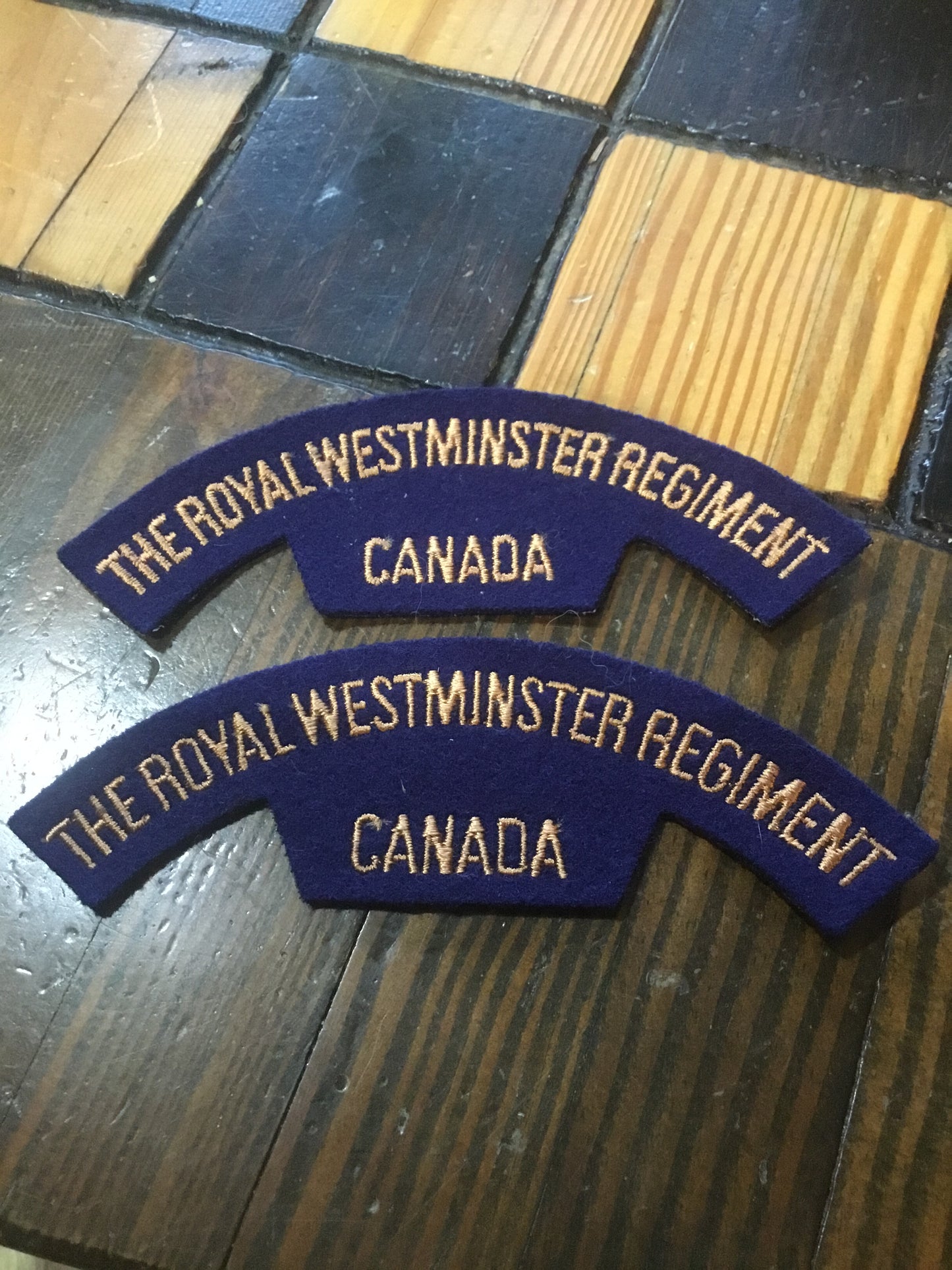 Pair of Canada Army The Royal Westminster Regiment Shoulder Titles