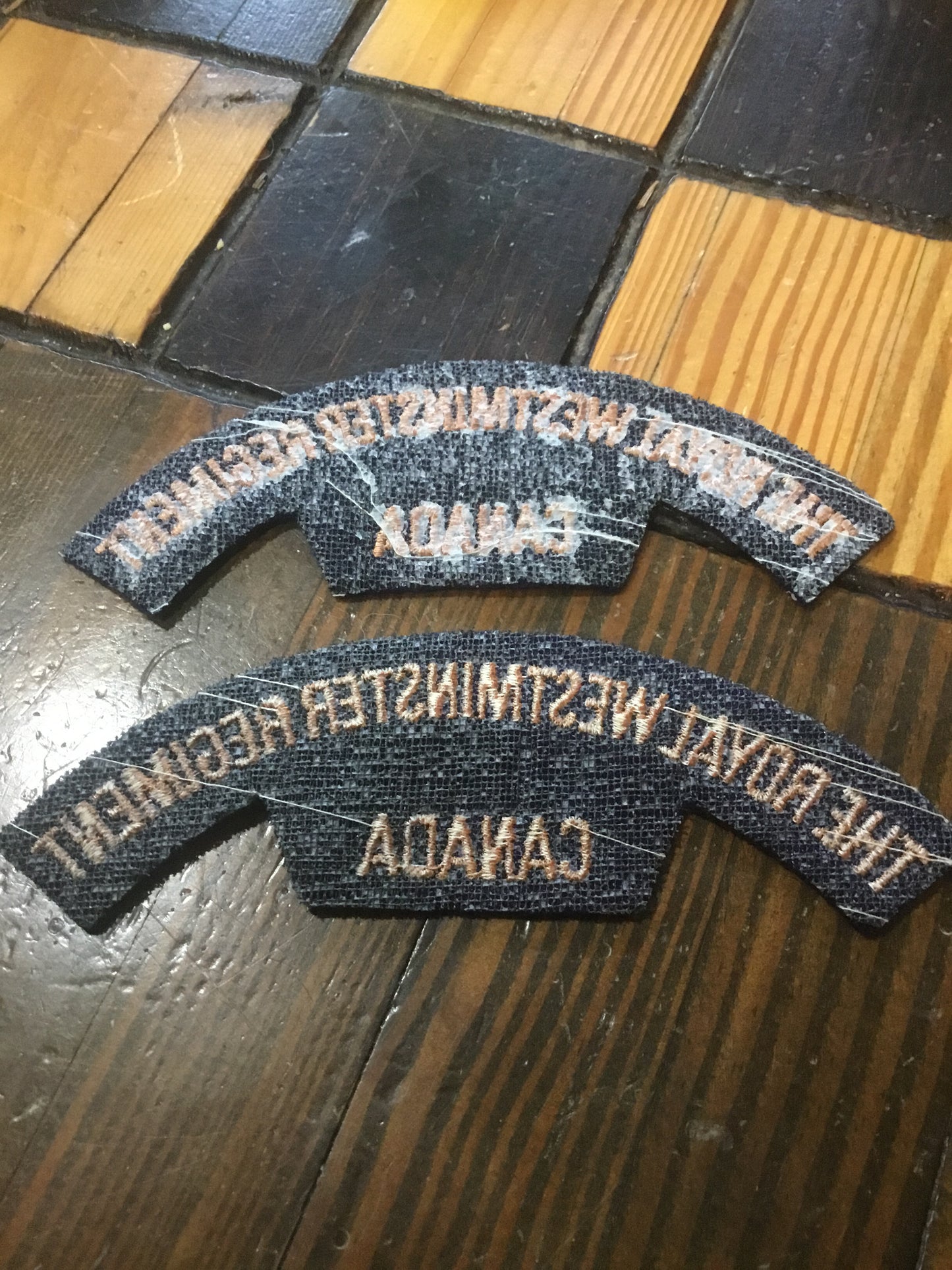Pair of Canada Army The Royal Westminster Regiment Shoulder Titles