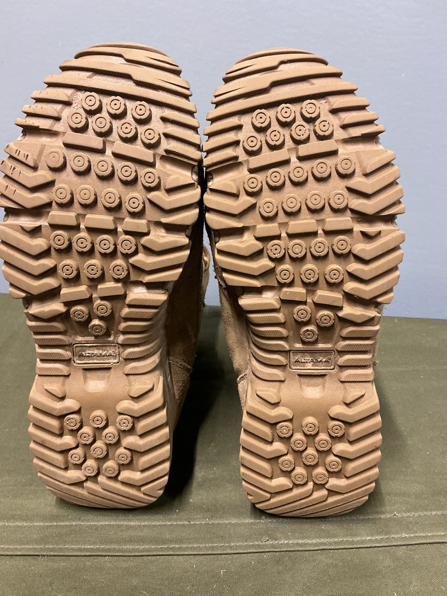 Lightweight Military Altama Boots Size 11 W.U.S. 9 hole , shows some wear .