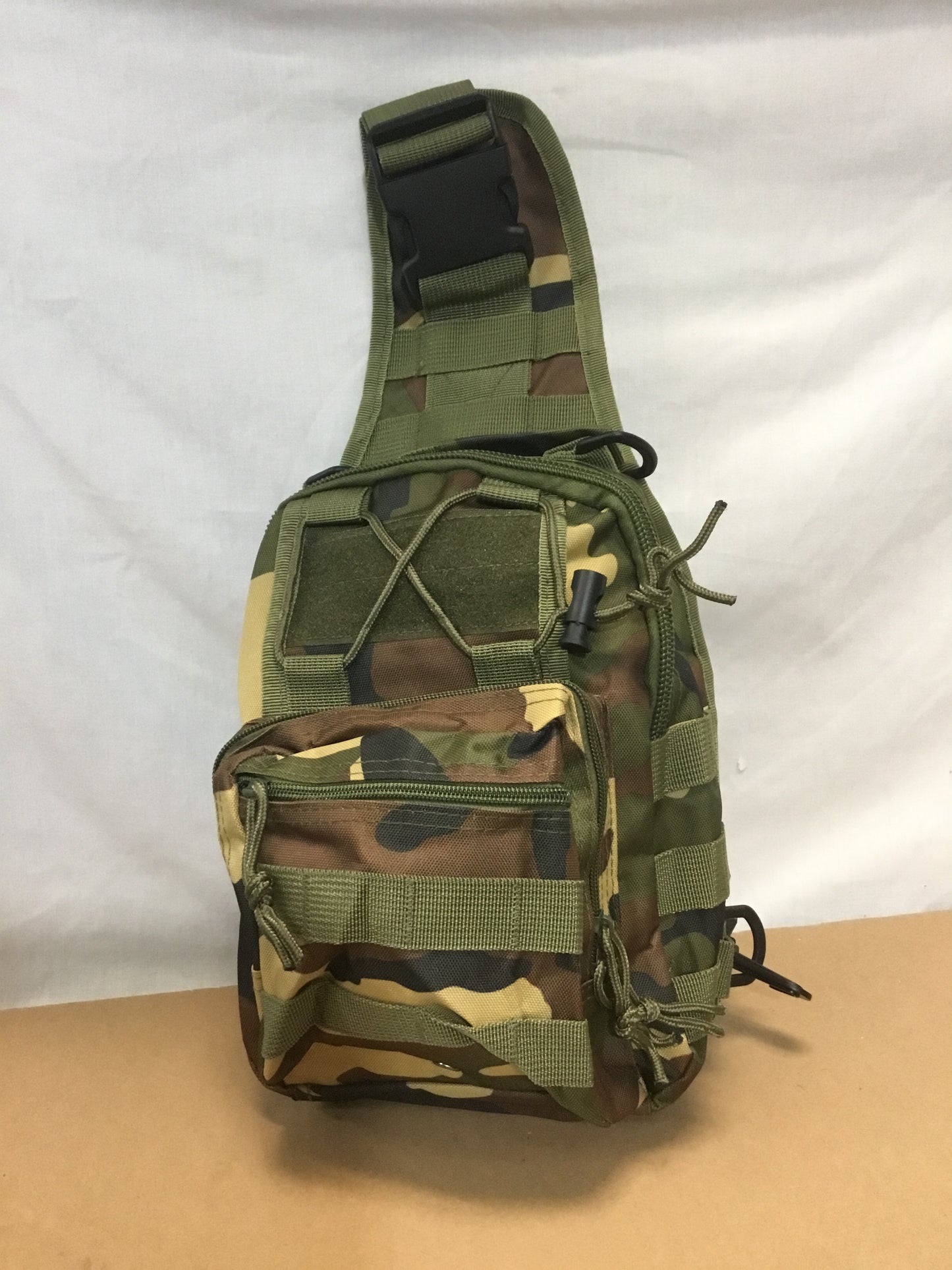 New Woodland  Pattern Single Strap small Tactical Shoulder Bag .