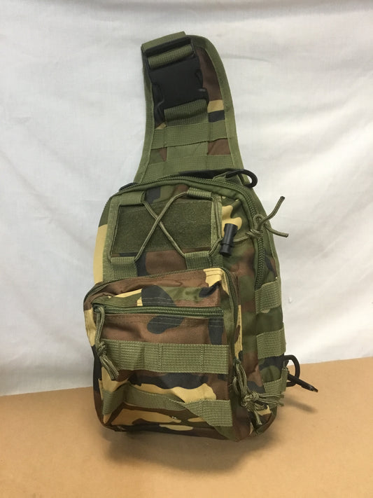 New Woodland  Pattern Single Strap small Tactical Shoulder Bag .