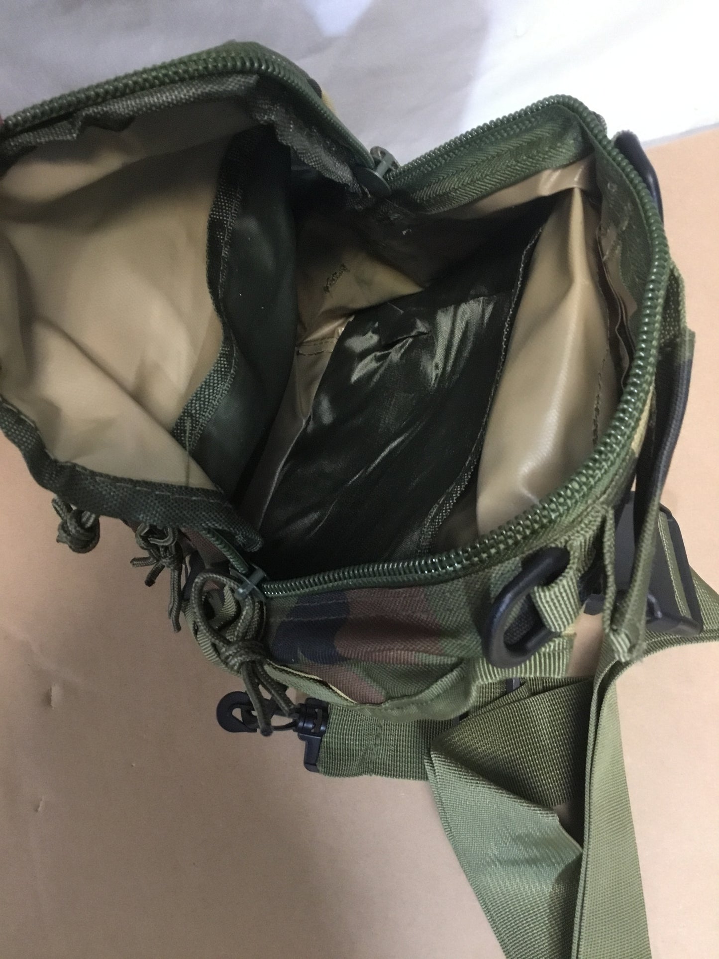 New Woodland  Pattern Single Strap small Tactical Shoulder Bag .