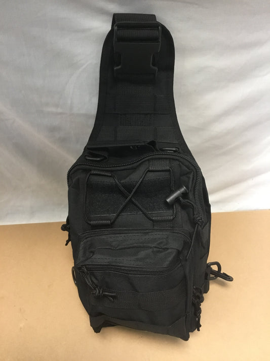 New Black ;Pattern Single Strap small Tactical Shoulder Bag . lots of small pockets