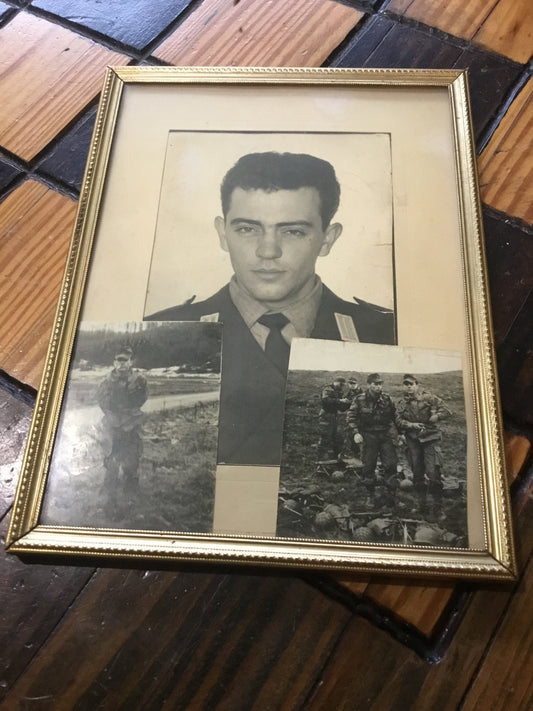 Vintage Framed Photos Russian Soldier