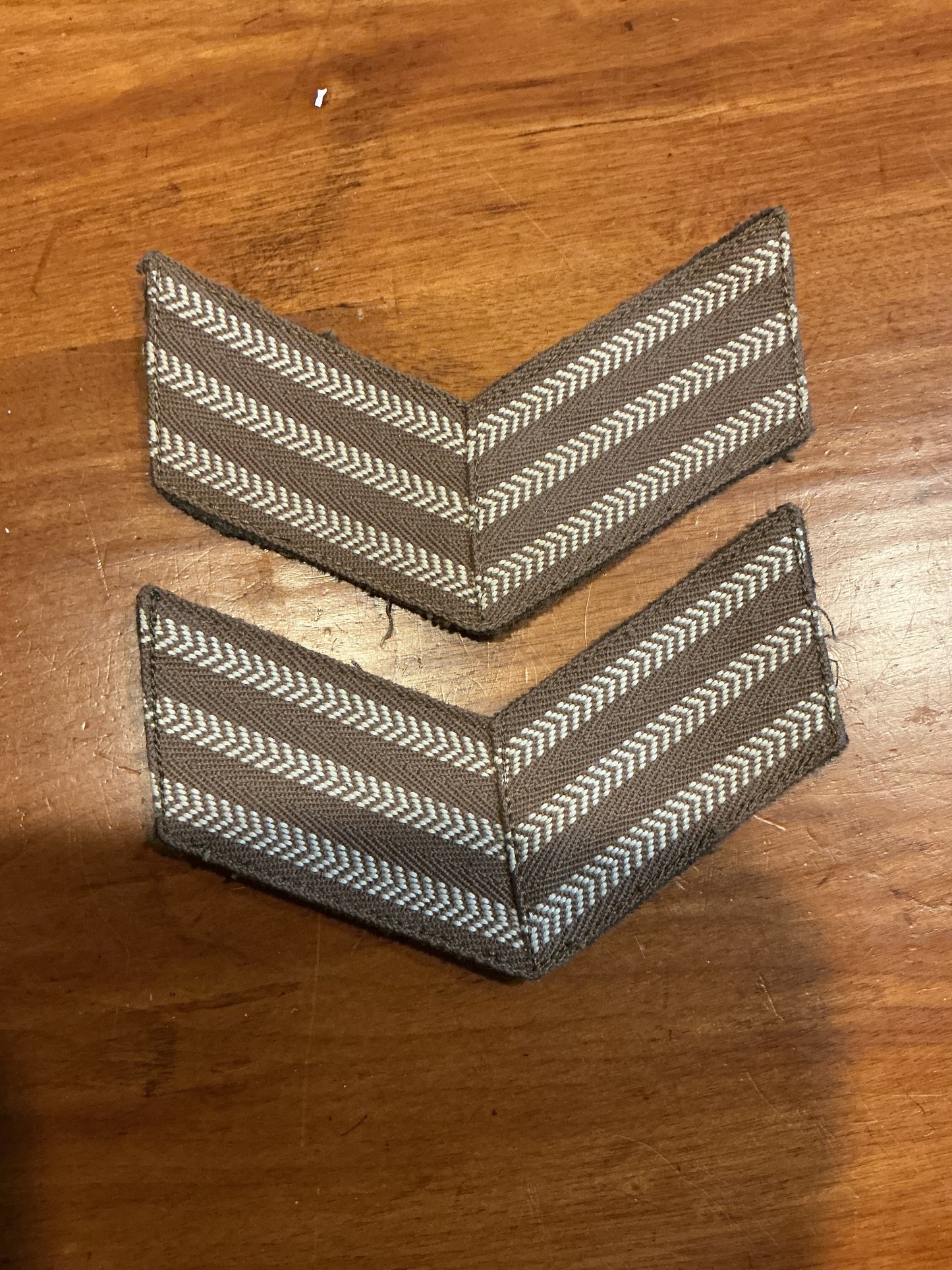 Pair WW11 Canadian sergeant Stripes /rank chevrons.