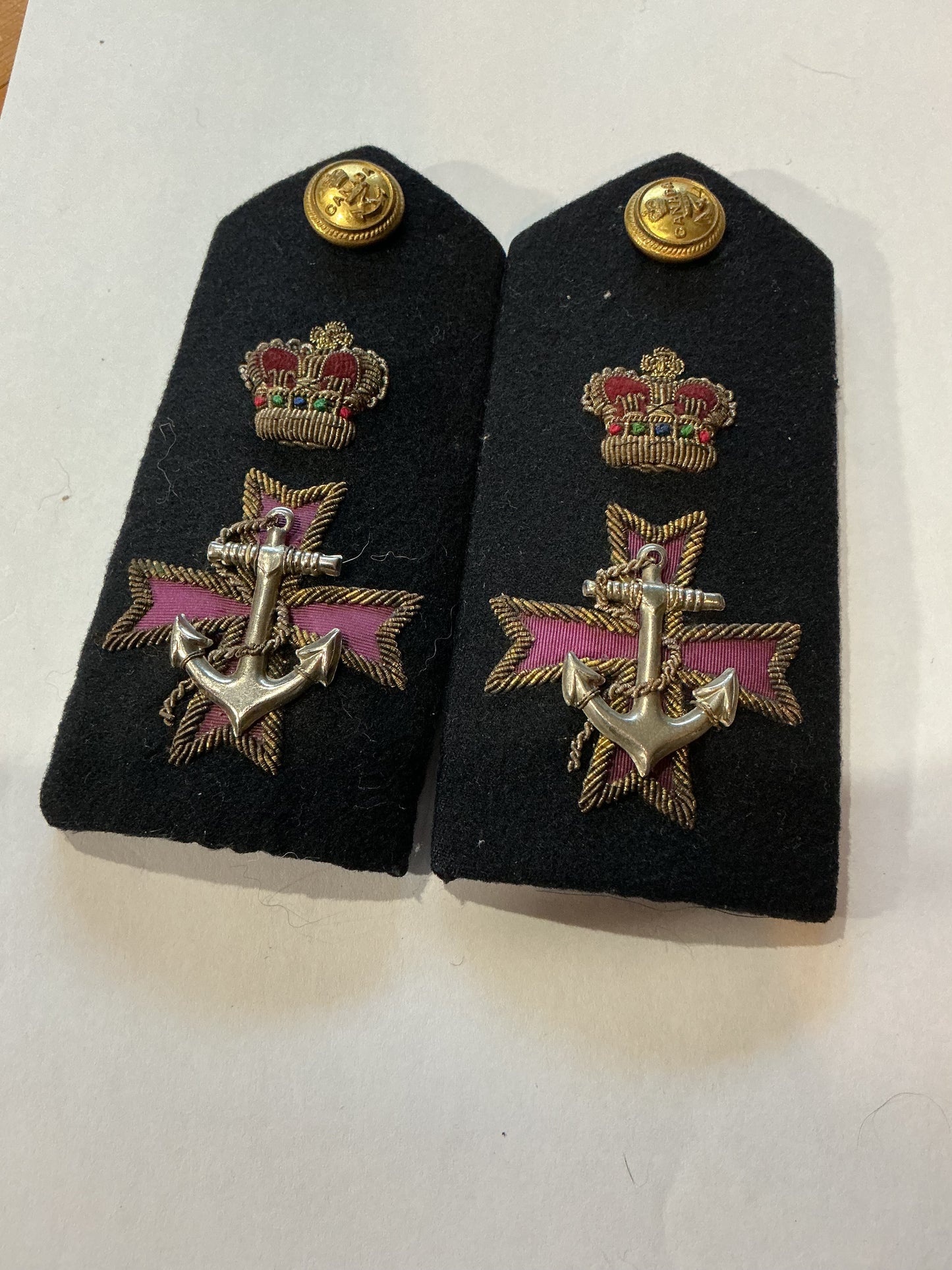Pair Canadian Navy Chaplain Shoulder  Boards