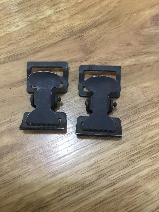 2) Military Steel Tie Down Ends ,will take a 1 inch webbing strap .Very well made