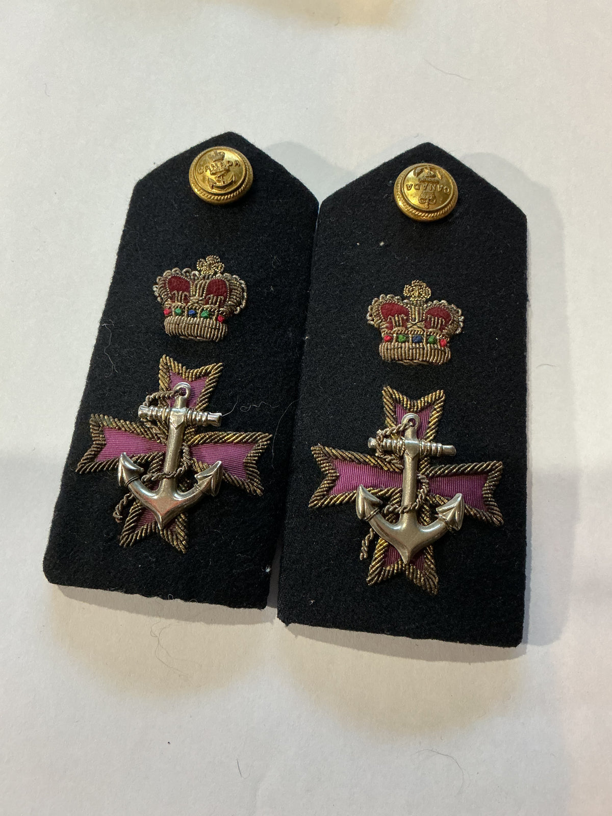 Pair Canadian Navy Chaplain Shoulder  Boards