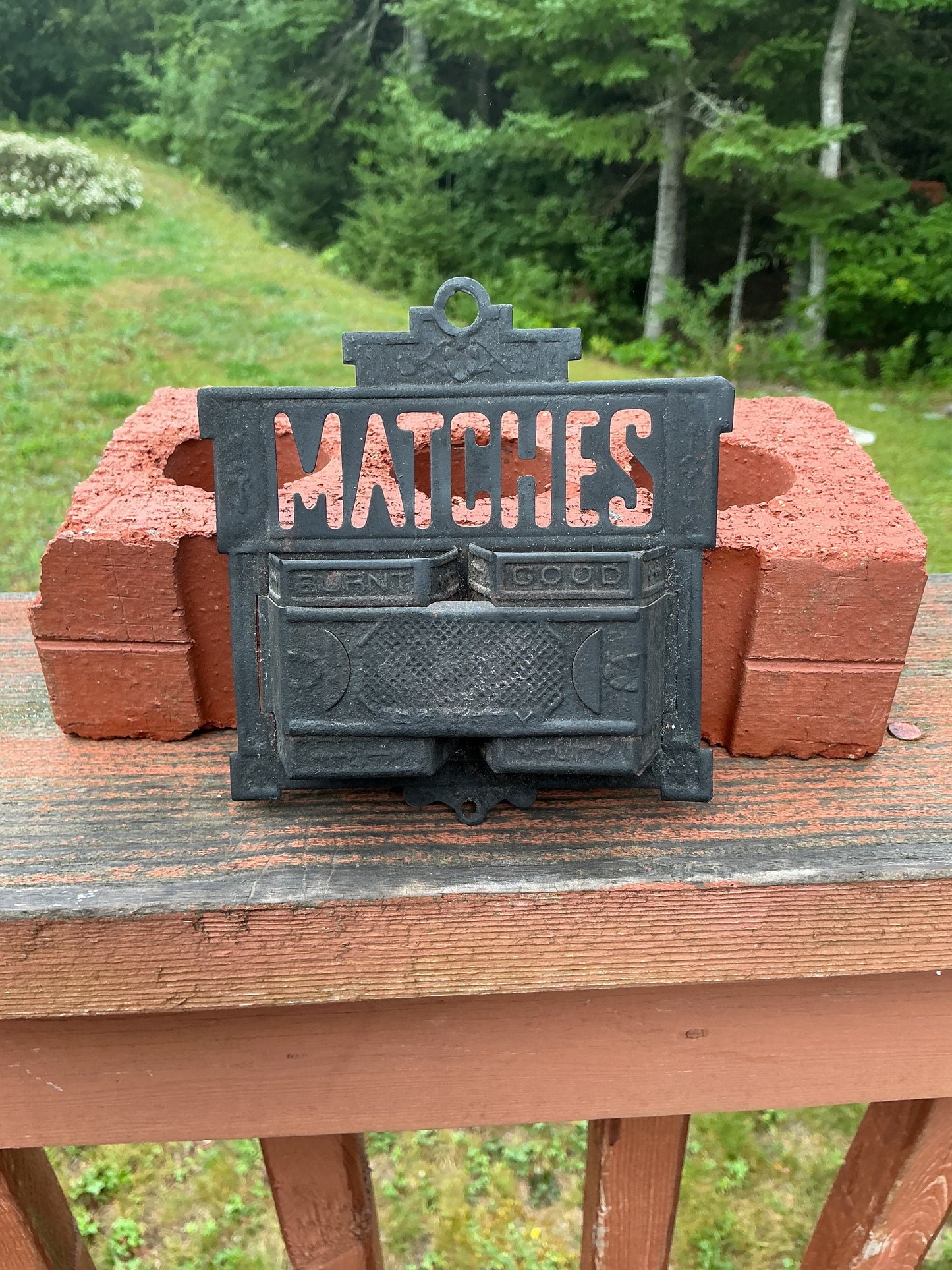 Antique Small Tin Match Safe Very Ornate