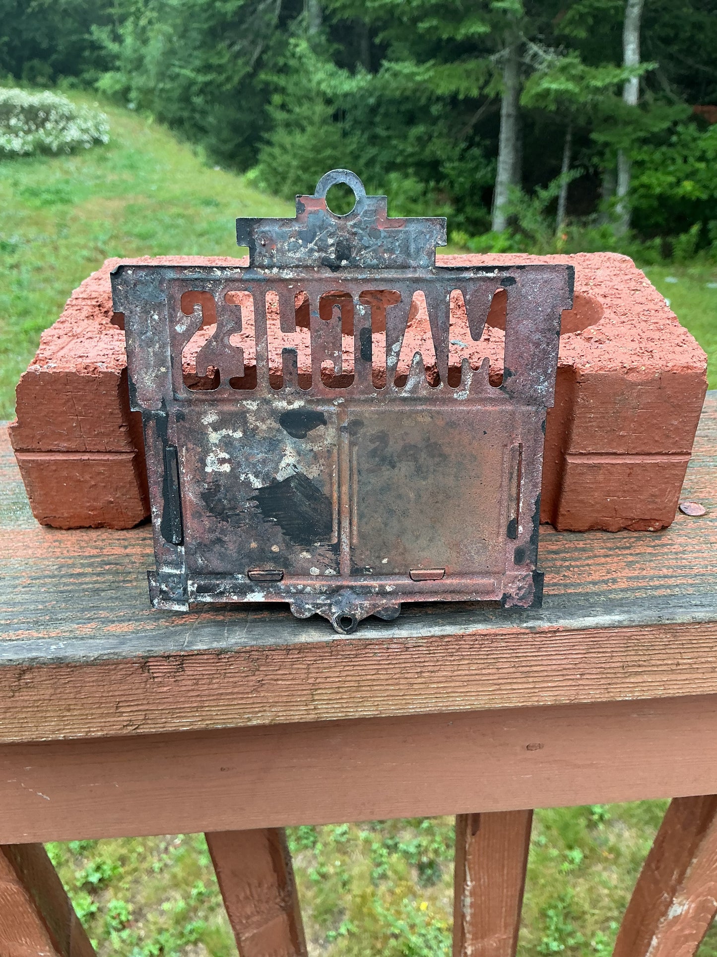 Antique Small Tin Match Safe Very Ornate