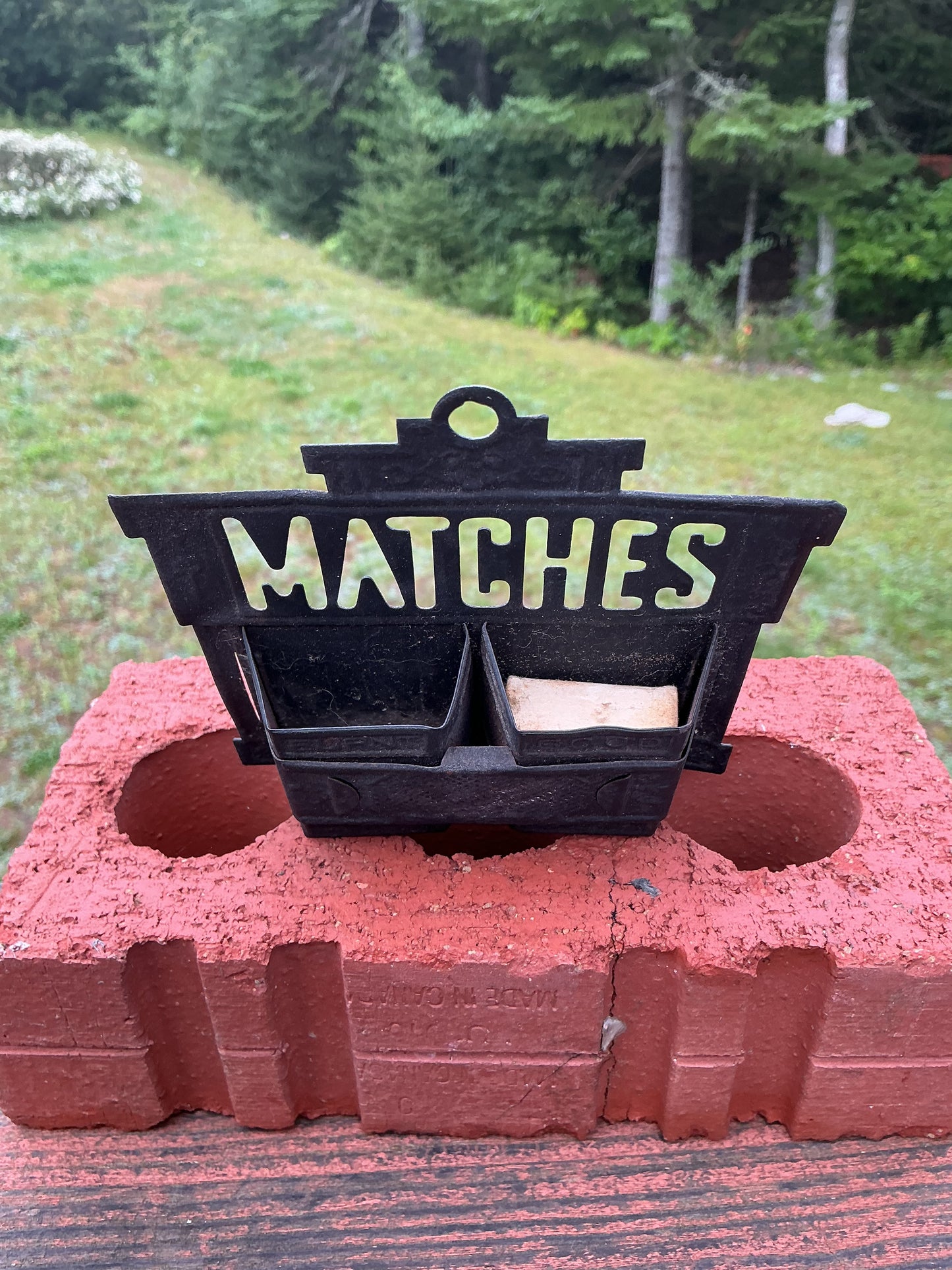 Antique Small Tin Match Safe Very Ornate