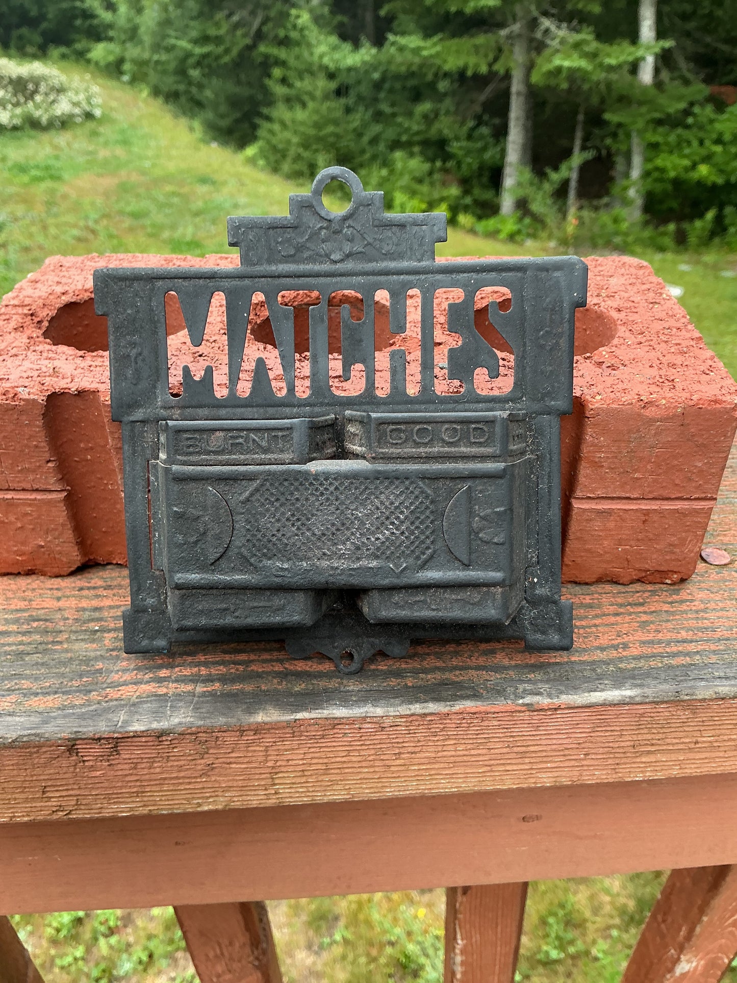 Antique Small Tin Match Safe Very Ornate