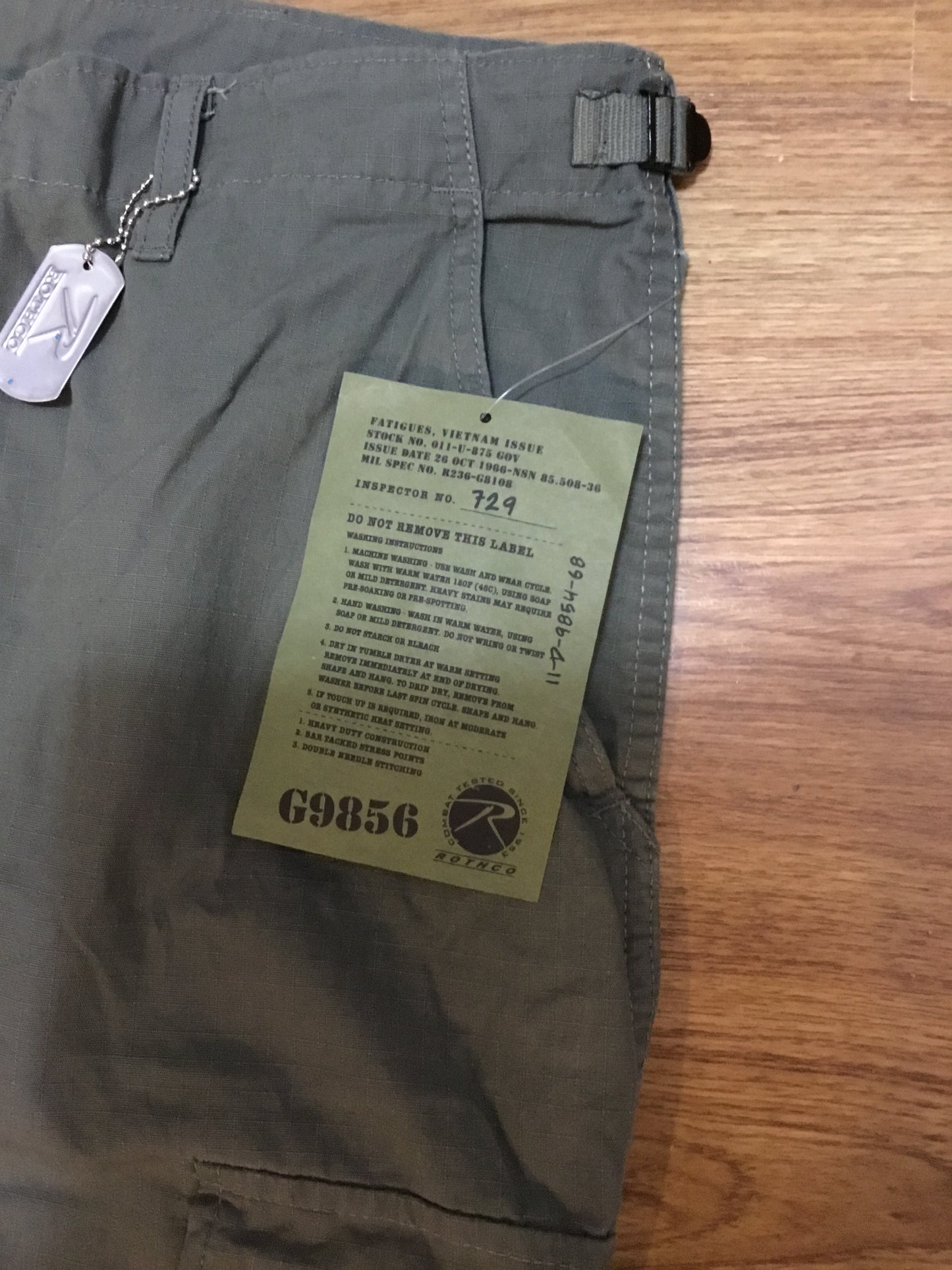 New Vietnam Style Ripstop cargo Pants Large Regular