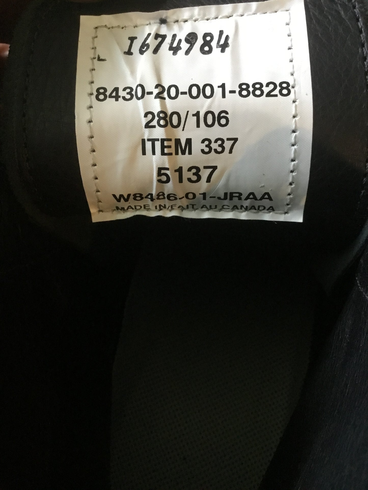 Canadian Military Ankle/ Dress Boots Steel Toe size 11 or 280/106, in unused condition