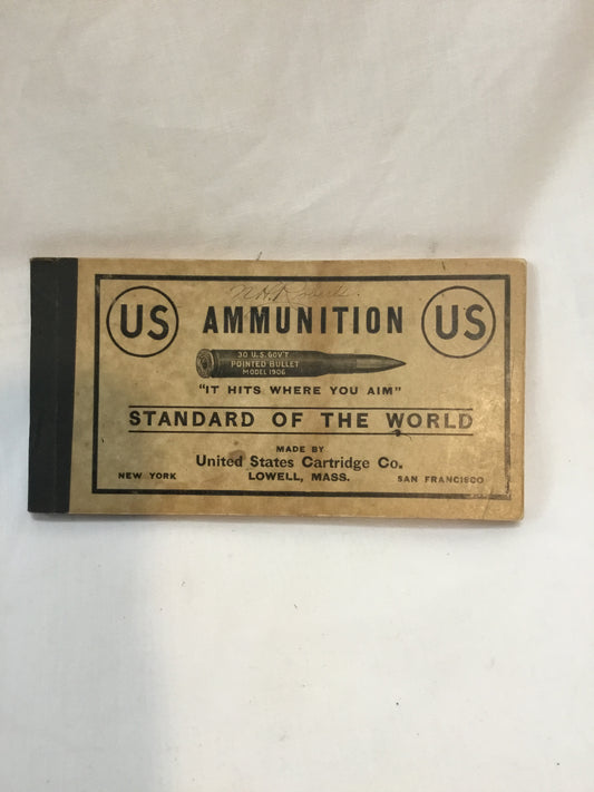 Score Register Book for the U.S Springfield Rifle Model 1903