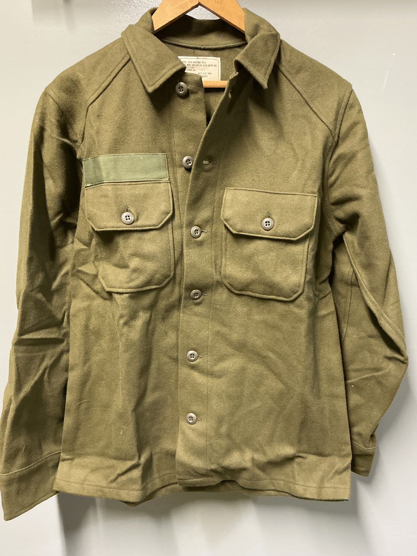 New NOS Cold Weather Field Shirt Size Small 80%Wool