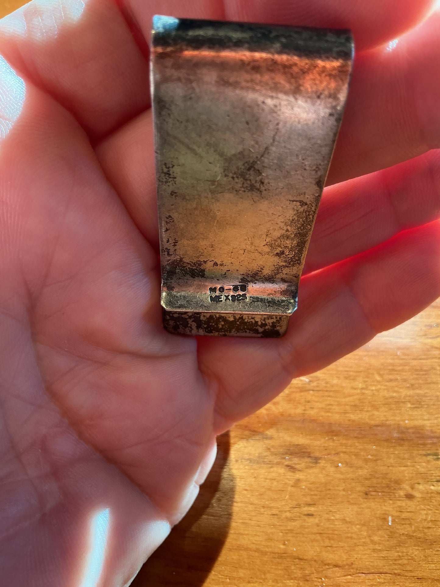 Men's MONEY CLIP Vintage Aztec Design in Sterling Silver 925 - MEXICO .