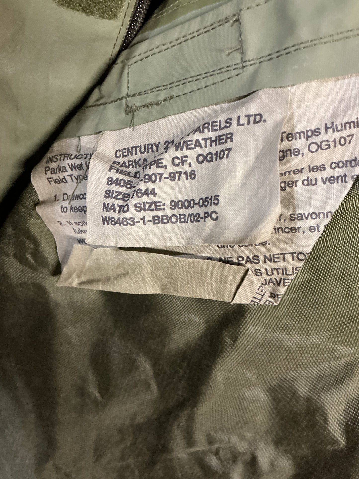 Vintage Canadian Military Rain Parkas Large Tall