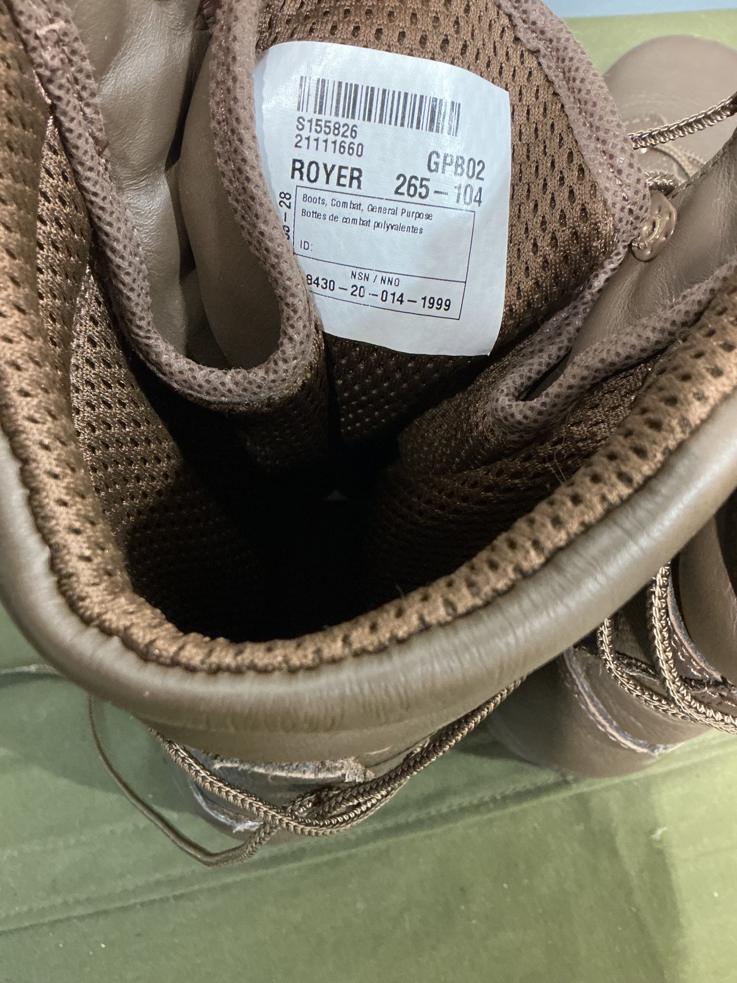 Canadian Military Royer Boots , General purpose combat Size 9.5