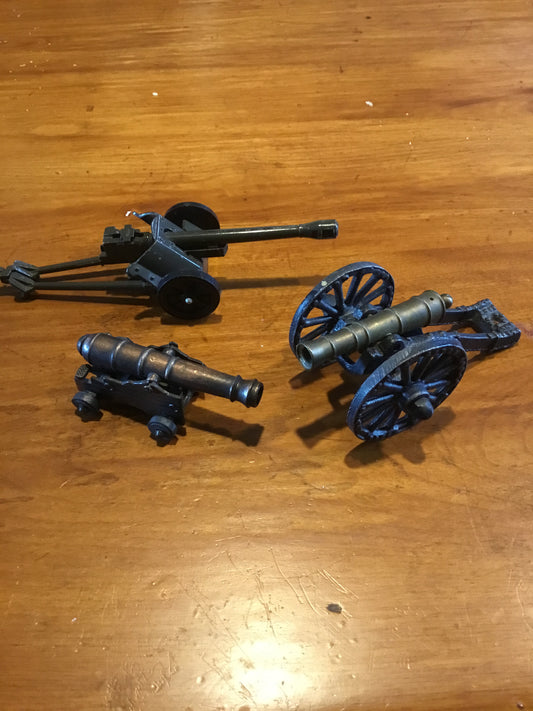 Lot of 3  Medal Toy Cannons