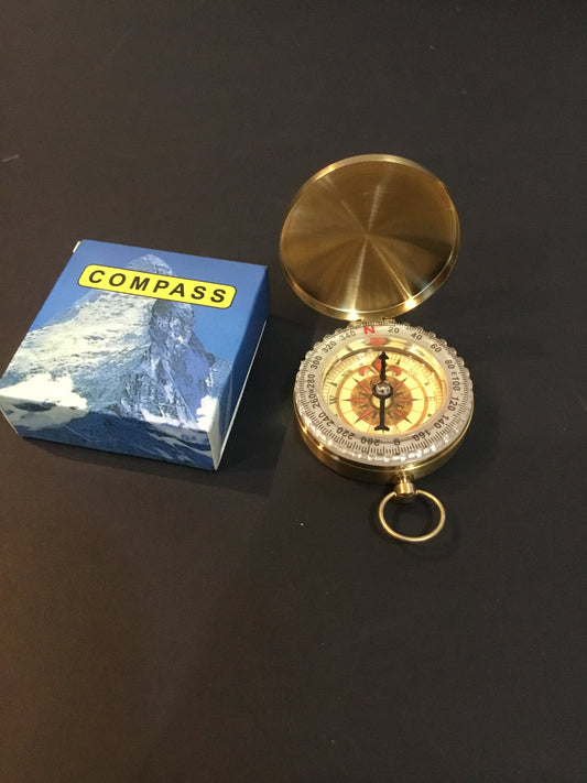 New Vintage Looking Liquid Filled Compass , Brass
