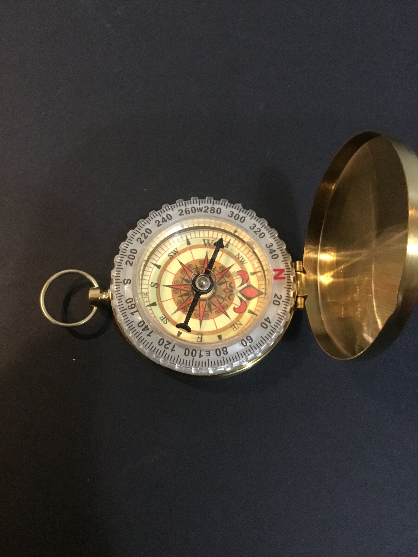 New Vintage Looking Liquid Filled Compass , Brass