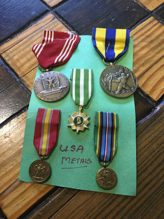 Small lot of U.S. Medals on Card