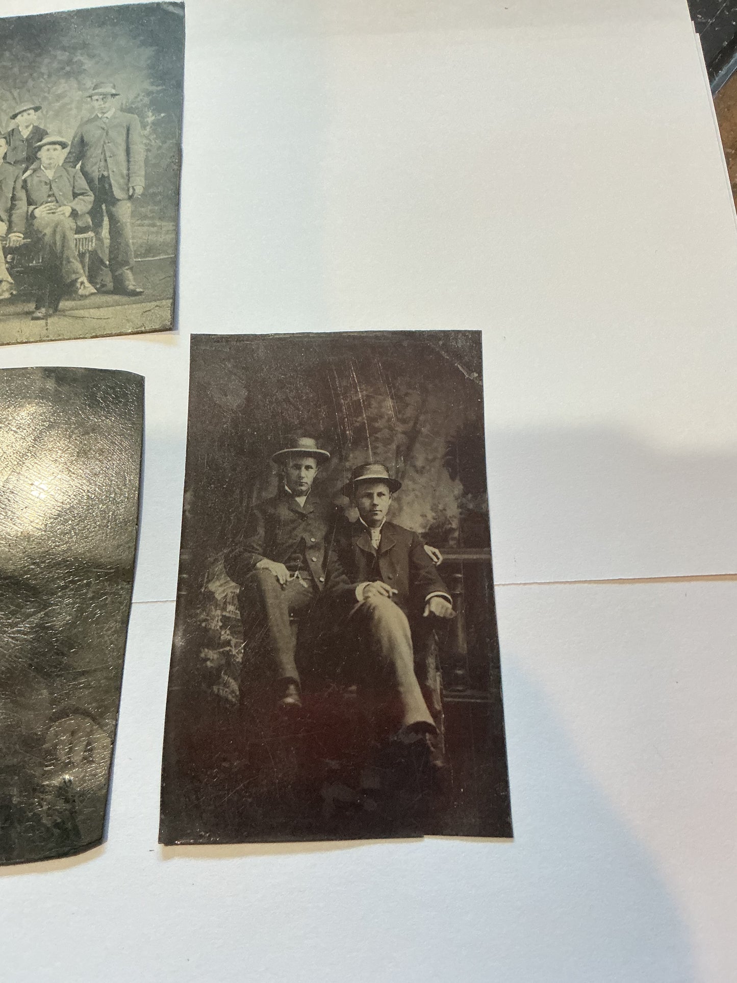 Lot of 5 Victorian  Portraits Tin Plate Photos