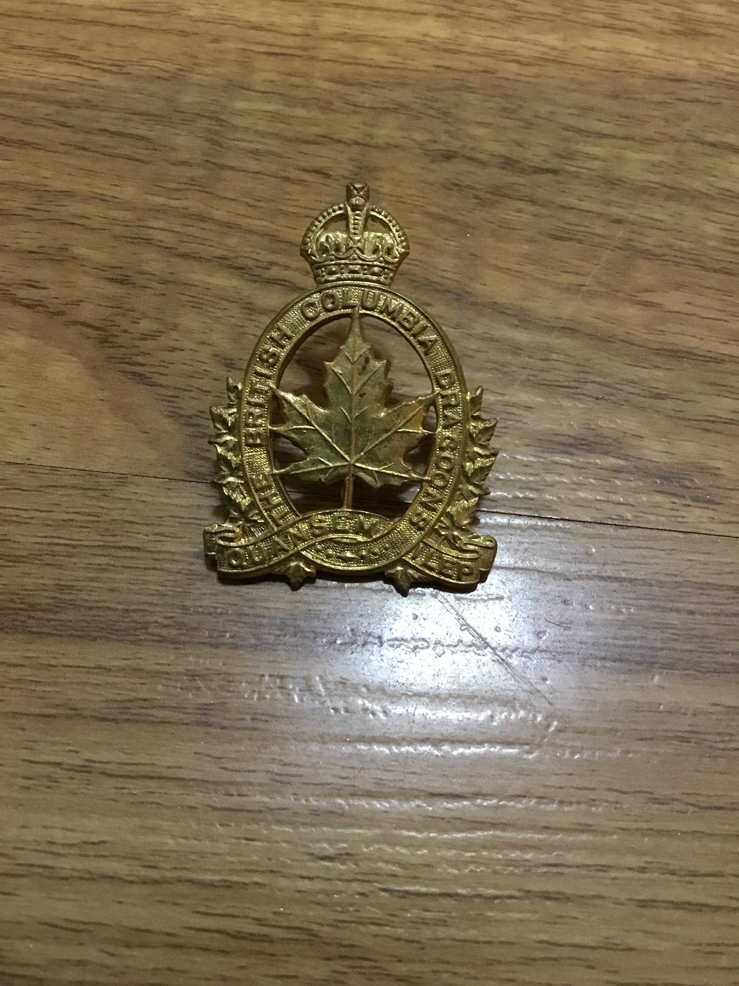 British Columbia dragoons Hat Badge , Kings Crown