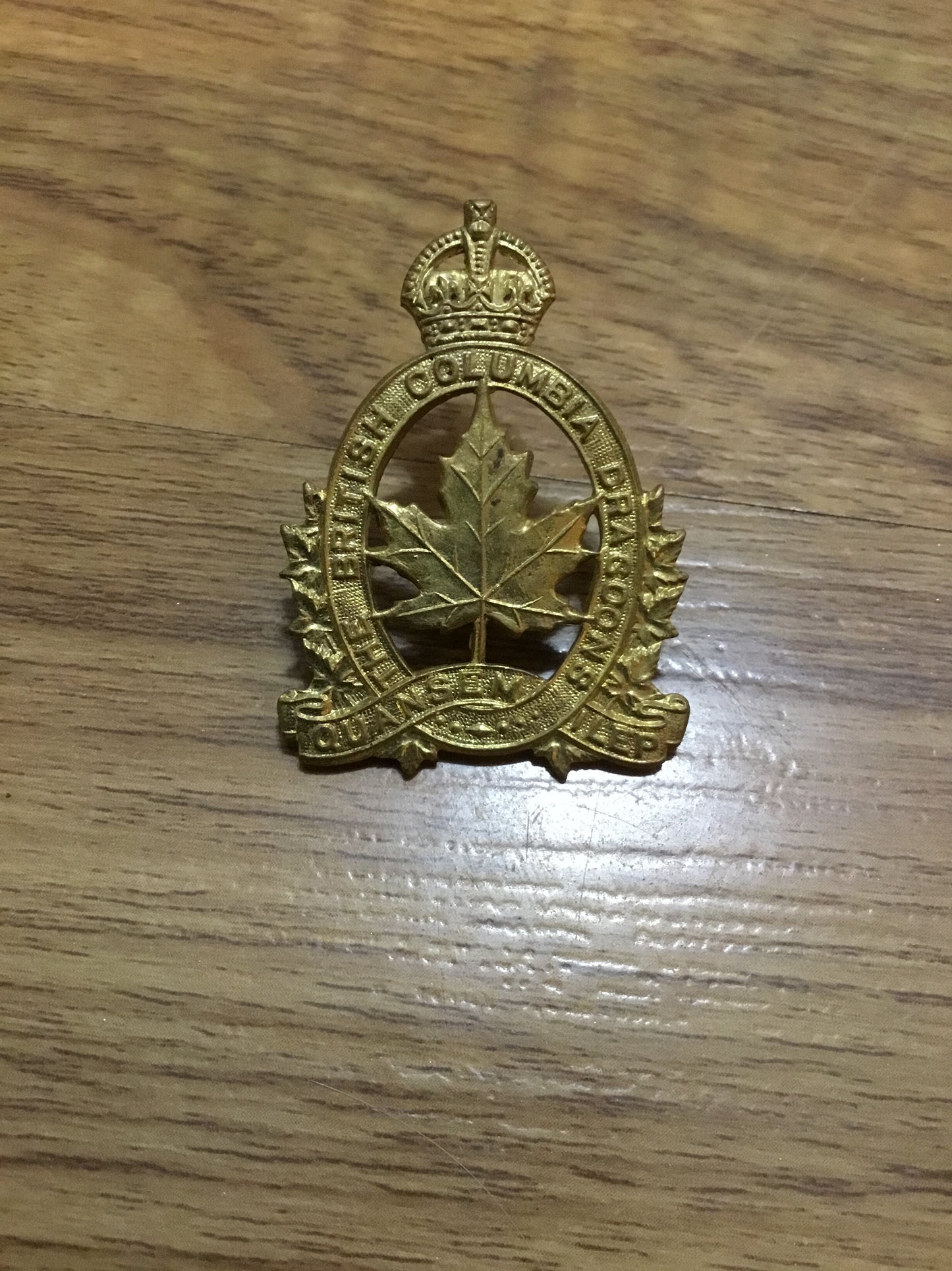 British Columbia dragoons Hat Badge , Kings Crown