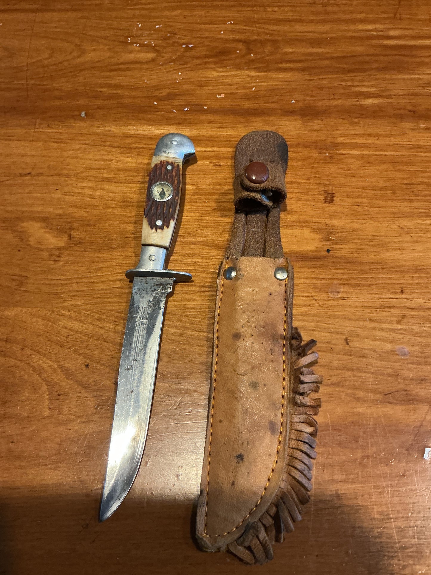 Vintage Child’s Fixed Blade Belt Knife with leather Sheath
