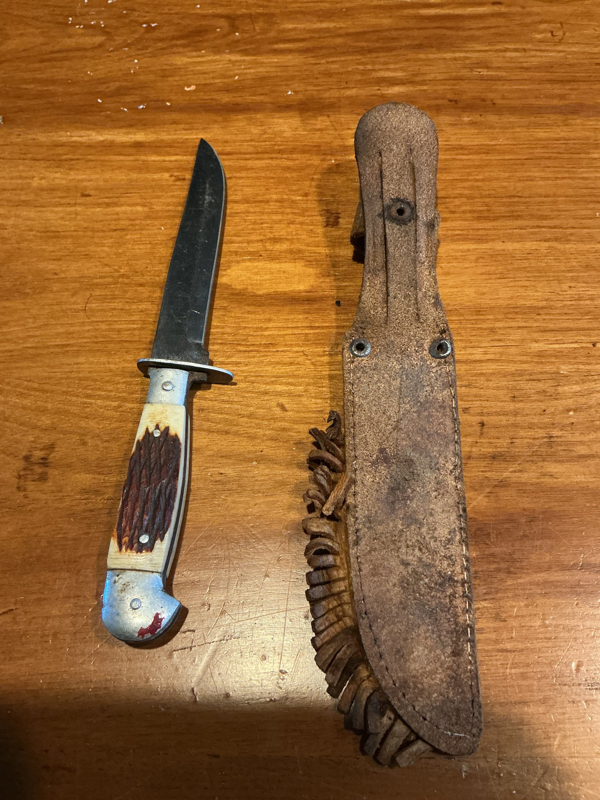 Vintage Child’s Fixed Blade Belt Knife with leather Sheath